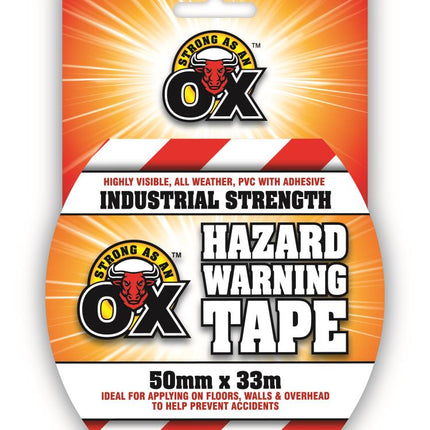 Strong As An Ox Hazard Warning Tape in Red/White From Workshop Plus