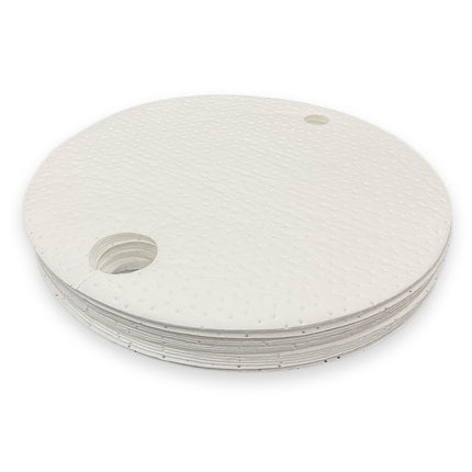 White Barrel Drum Top Oil Absorbent Pads