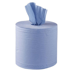 Blue Paper Roll 2 ply 150M x 19cm Embossed Centre Feed Pack of 6 From Workshop Plus