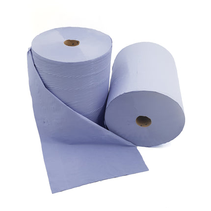 Wide Blue Paper Roll 3 ply 300M x 37cm Pack of 2 by Workshop Plus