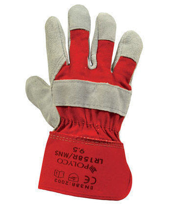 Polyco Premium Chrome Leather Rigger Gloves size L (Red) From Workshop Plus