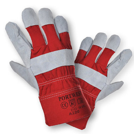 Polyco Premium Chrome Leather Rigger Gloves size L (Red) From Workshop Plus