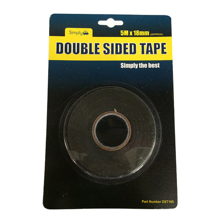 Double Sided Tape 5M Black From Workshop Plus