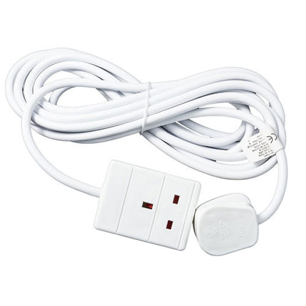 1 Plug 15M Extension Cord 13A White From Workshop Plus