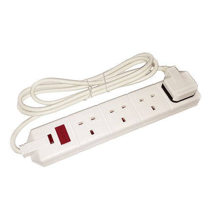 4 Plug 2M Extension Cord 13A White From Workshop Plus