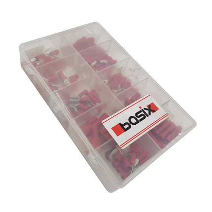 Assorted Insulated Terminals - 87 Pieces in blue or red from Workshop Plus