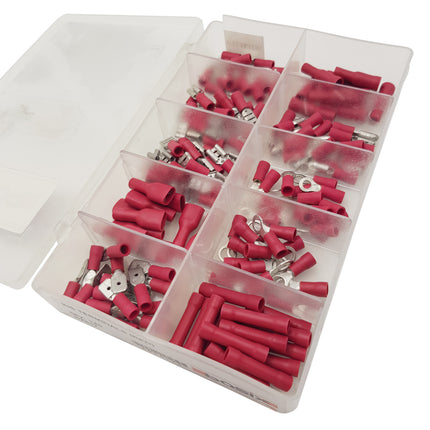 Assorted Insulated Terminals - 87 Pieces in blue or red from Workshop Plus