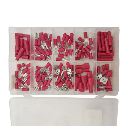 Assorted Insulated Terminals - 87 Pieces in blue or red from Workshop Plus