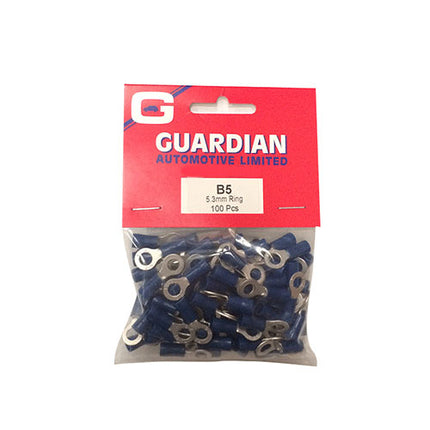 Pre-Insulated Ring Terminals Blue - 100 Pieces From Workshop Plus