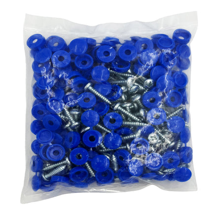 Self Tapping Number Plate Screws And Caps - 100 Pieces by Workshop Plus