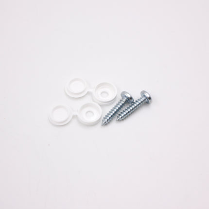 Self Tapping Number Plate Screws And Caps - 100 Pieces by Workshop Plus