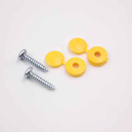 Self Tapping Number Plate Screws And Caps - 100 Pieces by Workshop Plus