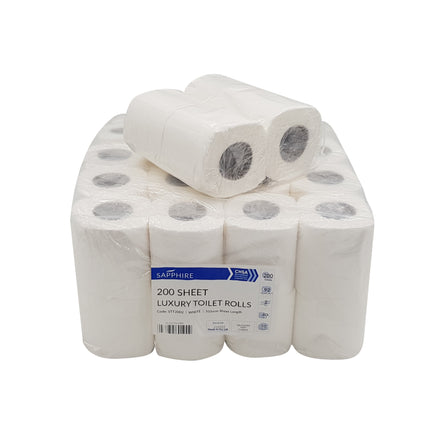 White Toilet Rolls 95mm wide x 40 rolls by Workshop Plus